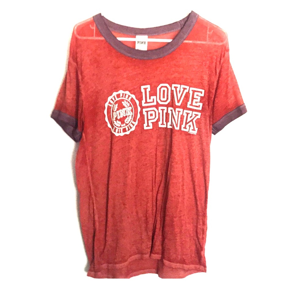 Rusty Orange Love Pink Shirt never worn
